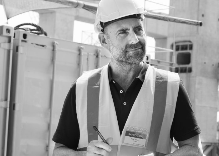 Site engineer on a construction site